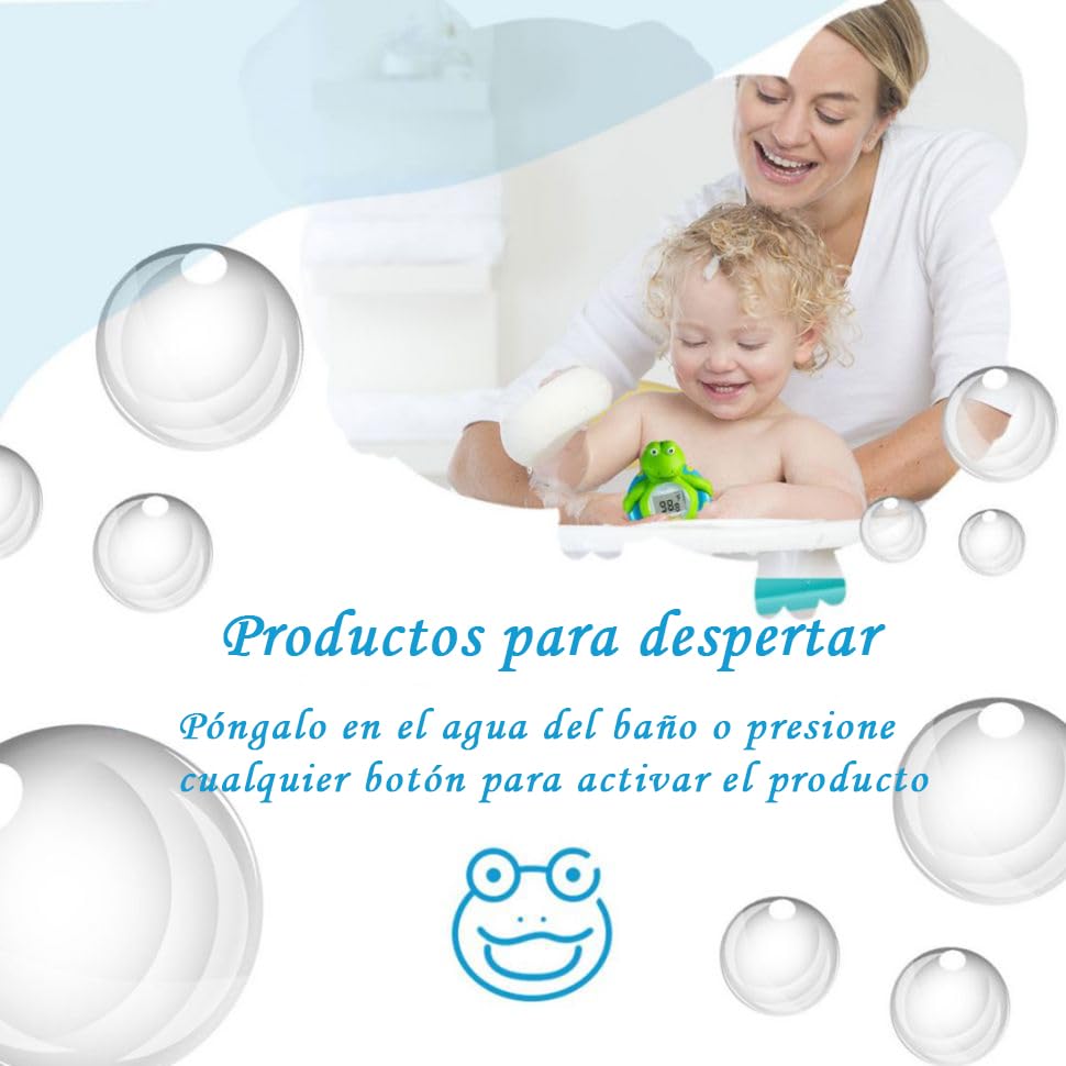 Termómetro de baño para bebés Doli Yearning, juguete de baño flotante para niños pequeños, termómetro de bañera, en grados Fahrenheit y Celsius - Rana azul