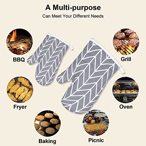 Eilin Heat-Resistant High Temperature Resistance Oven Mitts - 1 Pairs Kitchen Oven Mitt Gloves For Bbq Cooking , Baking, Microwave Heat #TOP6