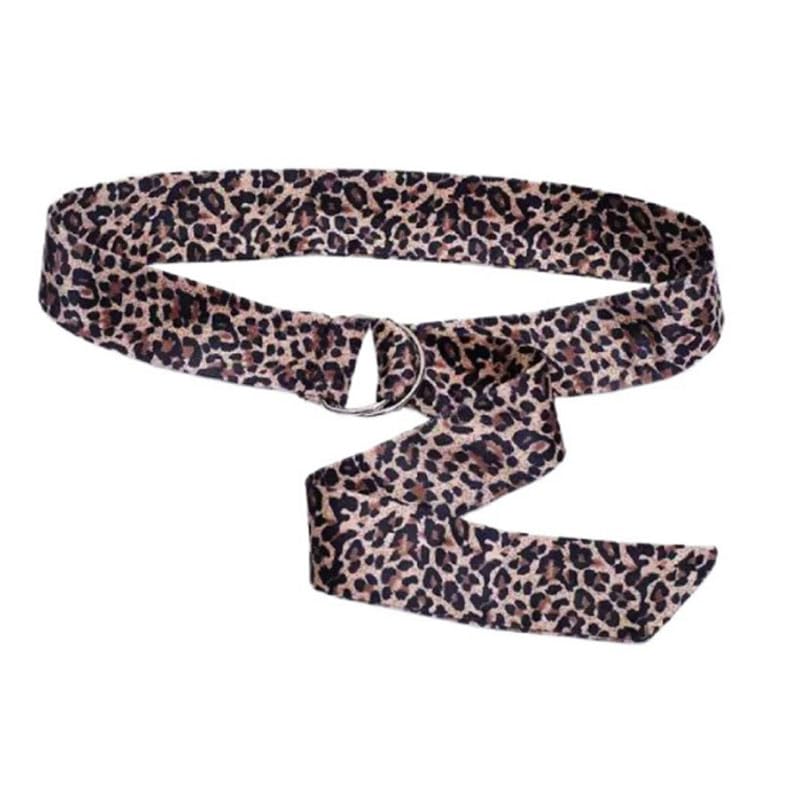 Fashion Retro Women's Long Leopard Double D Ring Belt Scarf Sash Waist Belt Waistband Cinch For Formal Special Occasion Dresses Jeans Coat4
