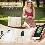 ETRONIK Gym Bag for Women, Personal Item Travel Bag with Shoes Compartment, Weekender Overnight Duffel Bag with Wet Pocket & USB Charging Port, Carry On Bag for Women, Travel, Gym, Weekend (Beige) - Image 5