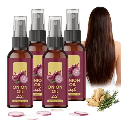 Spray de aceite de cebolla roja para el crecimiento del cabello, cebolla romero, aceite de suero de cebolla, raíz de jengibre y vitamina E, fortalece las raíces del cabello, reduce la rotura del