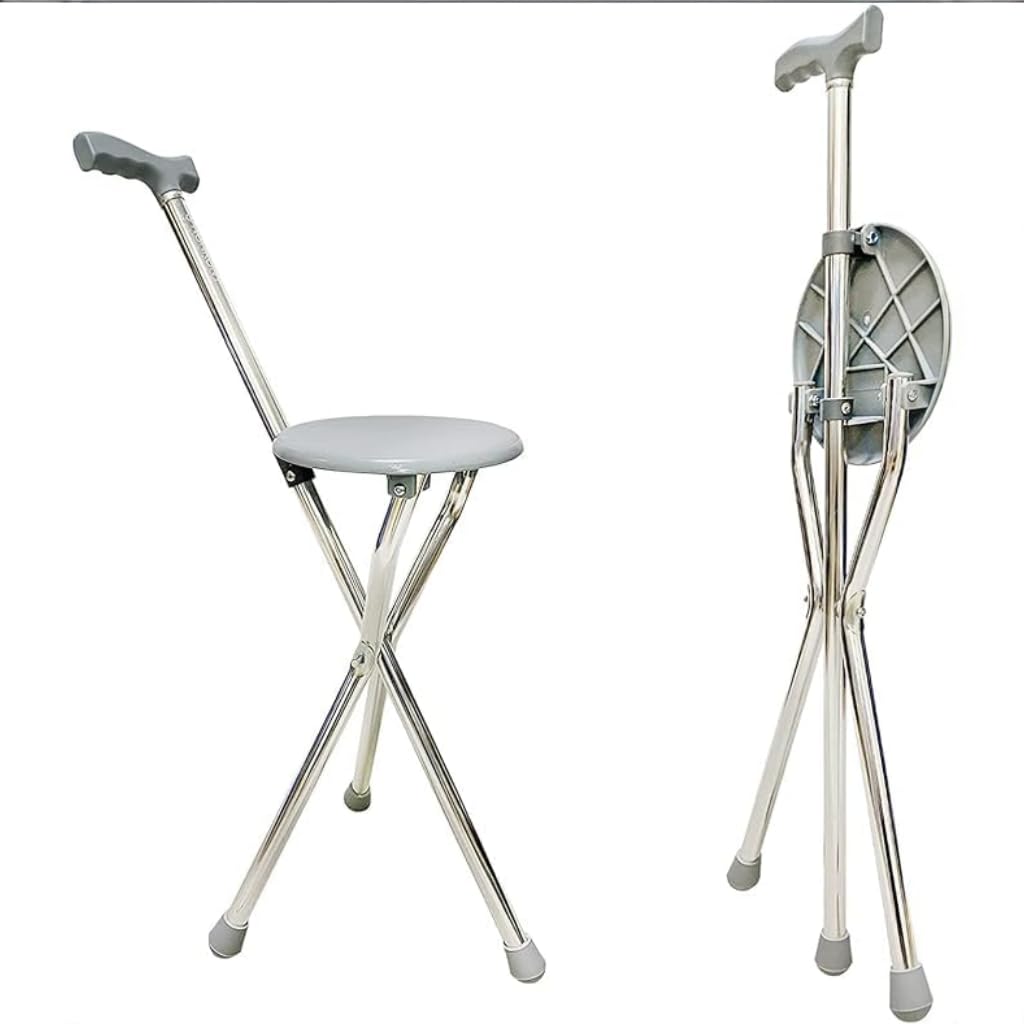Smart Shophar Easy Life Walking Stick with Seat/Lightweight & Portable (80kg, 5.1-5.11ft) (Color May Vary) (B0CJCKQWCH) Amazon Price History, Amazon Price Tracker