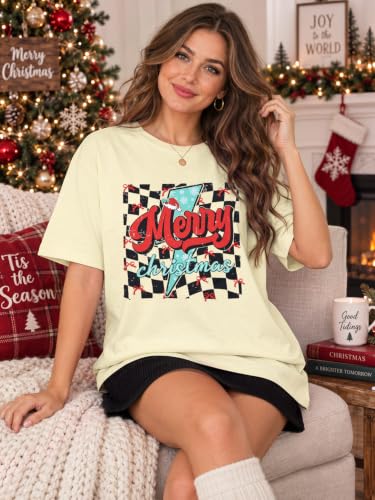 Merry Christmas Oversize Shirts for Women: HoHoHo Print Shirt Xmas Tree Top - image 6