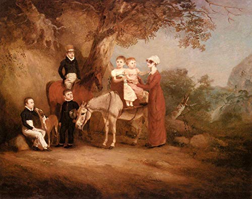 Peinture à l'huile Le cheval de la famille Marriott exécutée à la main