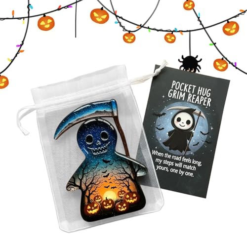 Ghost Bat Crow Death God Inspirational Keepsake | Halloween Hugs Cards,Pocket Encouragement Card For Graduates Team Incentives A