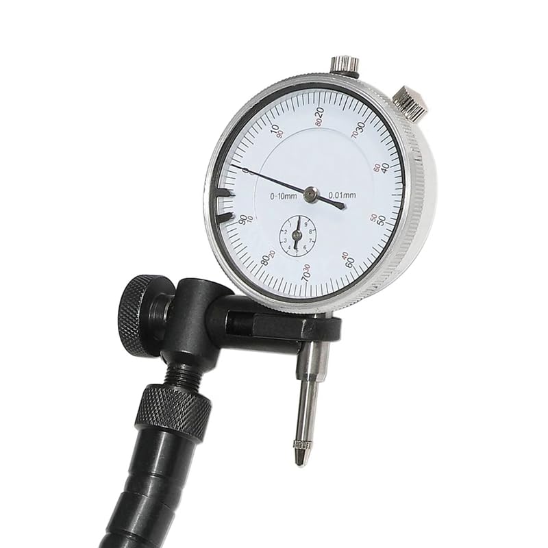 Precyzyjny miernik tarcz hamulcowych z zegarem pomiarowym 0-10 mm, tester wytrzymałości na uderzenia tarcz hamulcowych, rozdzielczość 0,01 mm, imadło zaciskowe z elastycznym ramieniem