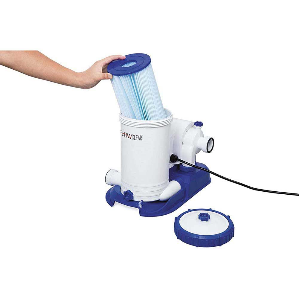 Bestway - Filtre à cartouche pour piscine hors sol 9463 litres / heure, 350 W, cartouche type IV, 58391_04, Gris, 49 x 37 x 41 cm