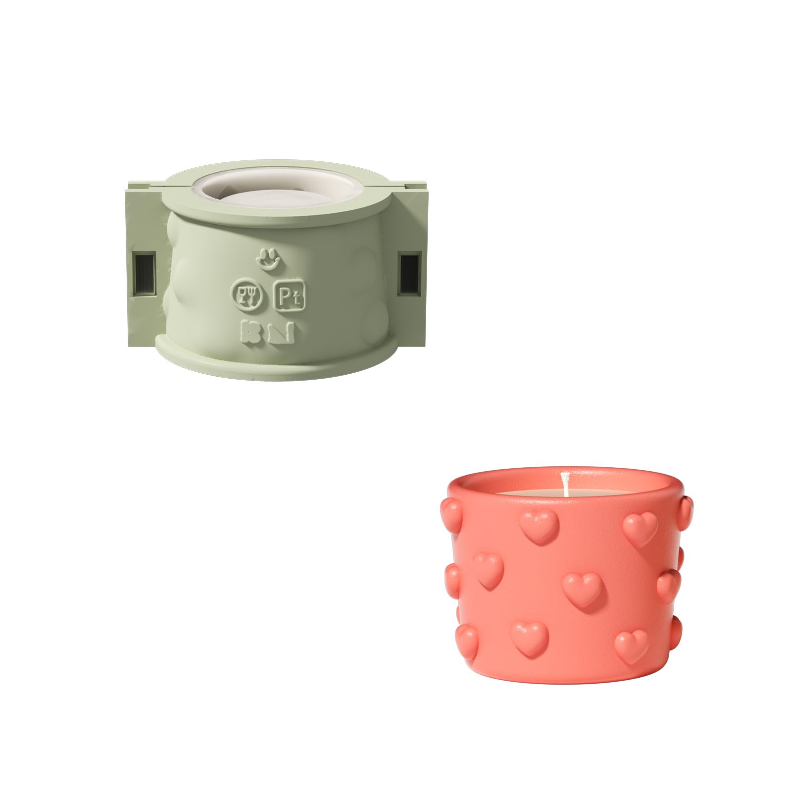 Moule bougie jarre béton réutilisable fini les bougeoirs jetables avec couvercle