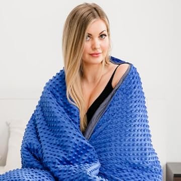 Nature's Answer Premium Weighted Blanket for Adult 6.8kg, Single Weighted Blanket for Anxiety & Stress Relief - Heavy Cooling Blanket with Removable Cover - Anti-Anxiety Gravity Blanket (122x183cm)