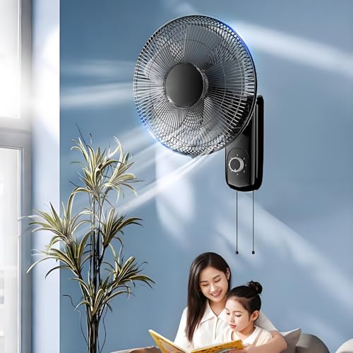 Ventilador De Pared Diámetro De 35cm 39cm 42cm 45cm 50cm, 5Aspas Aerodinámicas, Interruptor Por Cadena, 3 Velocidades, Incluye Elementos De Montaje(16in/42cm)
