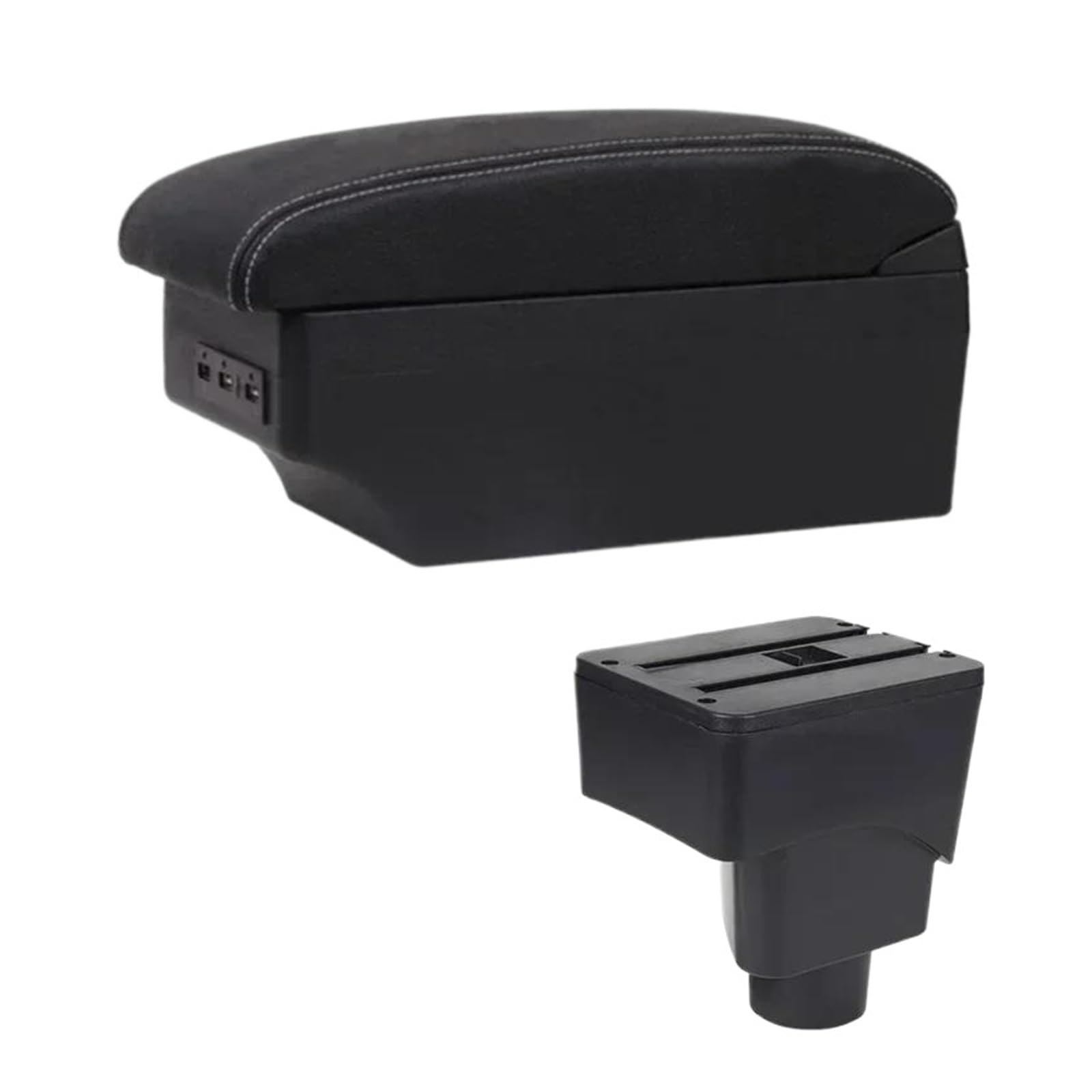 REOKIP Car Armrest Storage Box For Ford For Ecosport 2013 2014 2015 2016 2017 Car Arm Rest Box(E1 White Line)