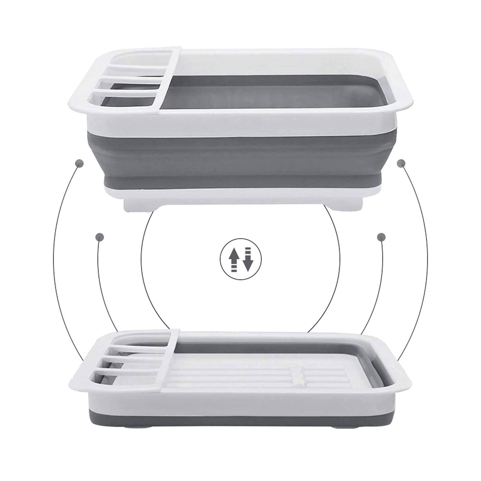 Cesta de colador Cesta de drenaje Plato plegable Estante de cocina Almacenamiento de cocina Organizador Escurridor Tazón de cuenco Placa de vajilla Estante de secado Cesta de colador de cocina