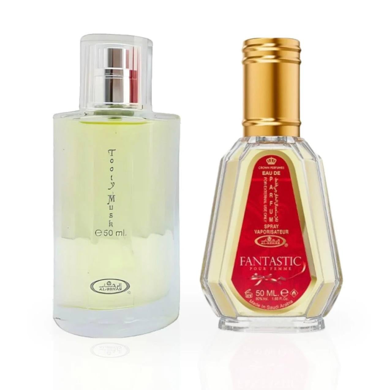 Al Rehab Perfume Set – Tooty Musk & Fantastic Eau de Parfum Natural Sprey – Luxurious Long-Lasting Fragrance for Women