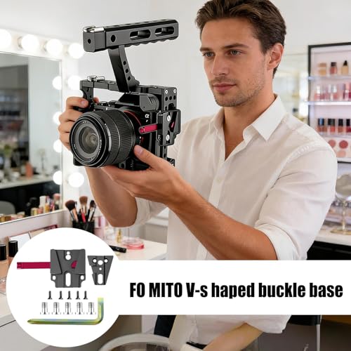 YNPQTDS Placa De Montaje V para Cámaras - Adaptador Vídeo con Liberación Rápida - Plato de Batería V - para Fotografía, Transmisión En Directo, Vlogging, Grabación, Eventos Y Viajes Al Aire - imagen 2