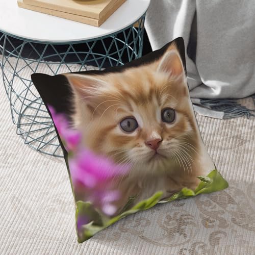 Housse de coussin chat en velours côtelé 45x45 cm pour canapé - 7