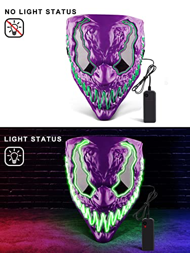 Quanquer Halloween Mask Led Light Up Mask For Adults Kids thumb #2