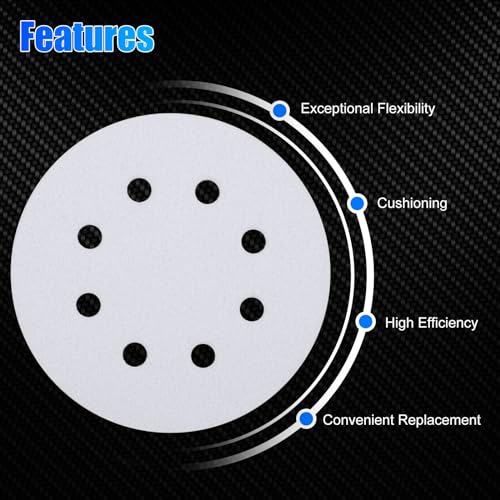 2x Soft Sponge Foam Sanding Pads Buffer Backing Cushion 5 Inch 8 Hole Interface Pad Soft Density Interface Pad for Woodworking Polishing