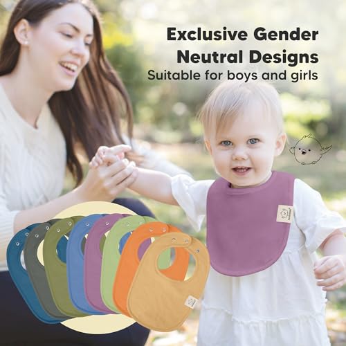 Image of 8-Pack Organic Baby Bibs for Boys, Girls - Soft Cotton Drooling and Teething Bibs for Baby Girl & Boy, Extra Absorbent, Easy to Clean & Put On for Toddler, Newborn, Infant 0-24 Months (Cruise)