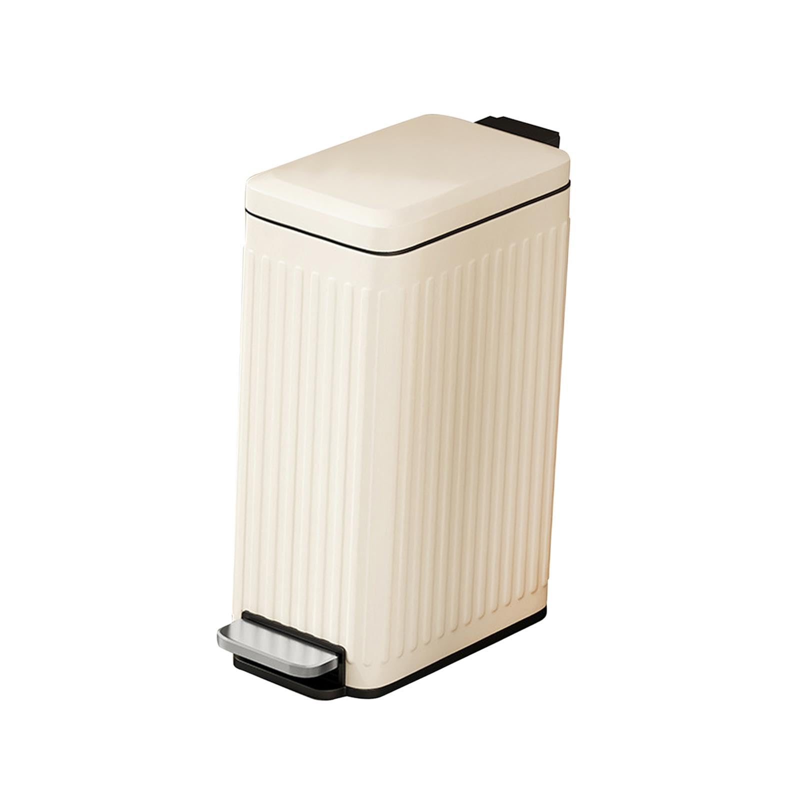CALANDIS® Bathroom Trash Can with Lid Organizer Slim for Bathroom Entryway Living Room White Stripe | Trash Cans & Wastebaskets | Household Supplies & Cleaning 3