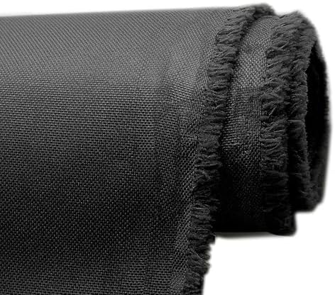 K-Musculo 600D Fabric by The Yard, 58" W 600D Upholstery Polyester Material, Indoor Outdoor Water Resistant Fabric for Chair Cushion Furniture Cover Sewing DIY Cloth, 1 Yard Black