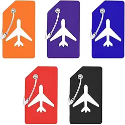 Pacote com 5 etiquetas de silicone para bagagem, etiquetas de identificação para malas e viagens para localizar rapidamente a mala de bagagem (multicolorido