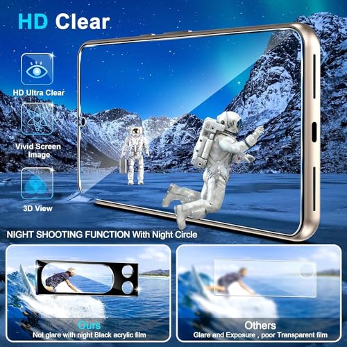 Image of Xmon Camera Lens Protector for Google Pixel 8 Pro (1 Pack) - 3D Premium Tempered Glass, Ultra-Clear, Anti-Scratch, Easy Installation - Black Pixel 8 Pro