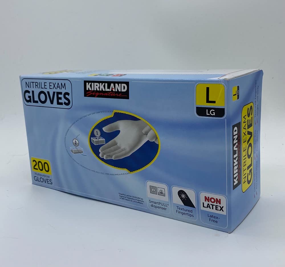 Buy Kirkland Signature Nitrile Exam Gloves, Box of 200, Large Online at