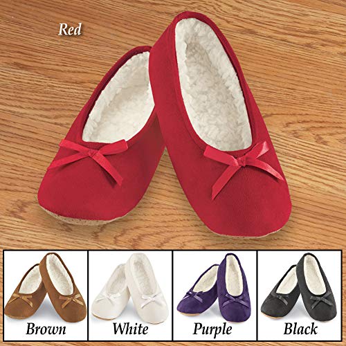 Collections Etc Faux Suede Cozy Ballerina Slippers4