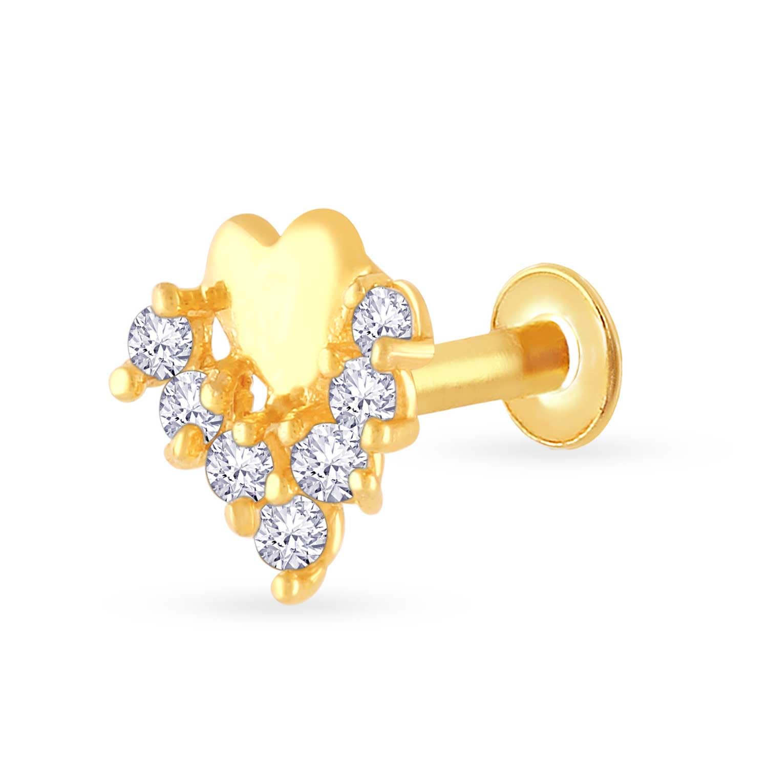 Yellow Gold Nose Pin for Women 22 k | 22k BIS Hallmark (916) Nose Stud for Women and Girls with Piercing