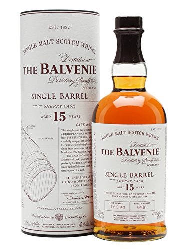 The Balvenie 15 Year Old Single Barrel Sherry Cask Single Malt Scotch Whisky 70cl Bottle