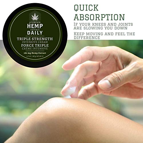Premium Hemp Extract Daily Earthly Body Triple Strength Intensive Cream - Topical Muscle, Knees, Joints, Back, Neck and Shoulder Rub - Organic Ingredients - 1.7 Ounces (Original Mint, Pack of 2) - Image 6