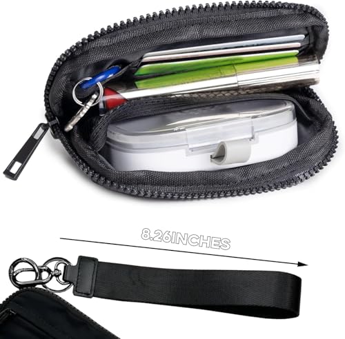 The Iris' Wallet 2nd Gen - The Iris Card Wallet Keychain Wallet Clutch Selection,The Iris Pouch Wristlet Wallet (Black)4