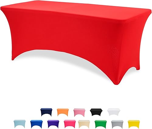 GFCC Mantel de elastano rojo  1 paquete de 1 mantel elástico rectangular de elastano elástico para bodas, fiestas, restaurantes, manteles ajustables