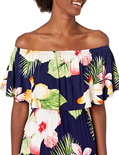 28-Palms-Womens-Tropical-Hawaiian-Print-Off-Shoulder-Maxi-Dress