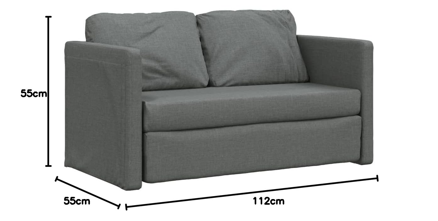 Capwee Canapé Convertible Canapé-lit avec Fonction de Couchage Canapé d'invité Petit canapé Canapé-lit 2 en 1-Gris foncé-Tissu