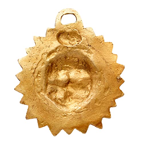 Image of Brass Sun Face Wall Hanging 4 Inches - Decorative Vastu & Feng Shui Showpiece for Home, Office, and Living Room - Yellow, Weight - 300 Grams