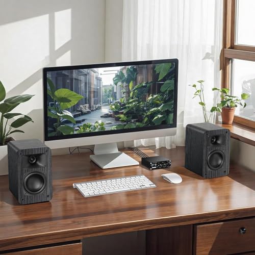 Image of Saiyin Passive Bookshelf Speakers,4Ohm Wall Mountable | Includes 20-gauge OFC Speaker Wire,Needs Amplifier to Operate for Desktop Stereo or Home Theater Surround Sound