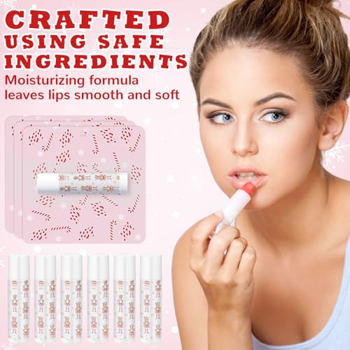 Image of 24 Pcs Christmas Nutcracker Flavor Lip Balms Bulk Pink Nutcracker Gifts Candy Lipstick for Christmas Birthday Party Favor Guest Lip Balm Gift Set Travel Size Winter Favors Decorations
