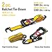 Cat 2 Piece Ratchet Tie Down Set with Soft Hooks – 10 Ft x 1 in Straps, 1000 lbs Working Load, 3000 lbs Break Strength, Non-Slip Handle, Double J-Hooks – Heavy Duty Cargo Straps for Truck, RV, Moving