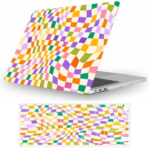 Fancity Case Compatible with MacBook Air 13 Inch 2017, Model A1466 A1369 Hard Plastic Cover Matte Protective Case with Keyboard Cover for Old 2010-2017 Air 13.3 Inch Without Touch ID, Checkerboard