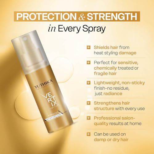 Image of Yuthika Professional Vertix Hydrolyzed Keratin Anti Breakage Hair Spray (100ml), | Heat Protection Spray | Extra Shine Hair Spray Mist For Women & Men | Ideal For Styling, Curling & Straightening