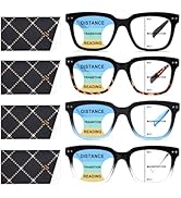 CHOFILORD Progressive Multifocus Reading Glasses for Women Men Blue Light Blocking Spring Hinge S...