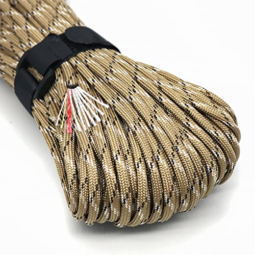 Image of PSKOOK Survival Paracord Parachute Fire Cord Survival Ropes Red Tinder Cord PE Fishing Line Cotton Thread 7 Strands Outdoor 20, 25, 100 Feet
