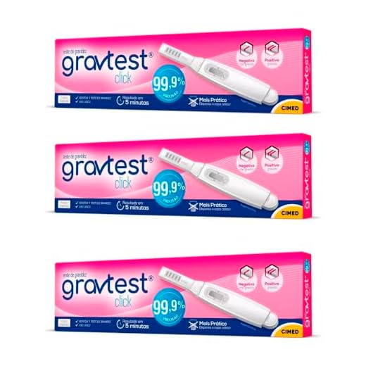 Kit 3x Teste de Gravidez Gravtest Click 99,9% - CIMED