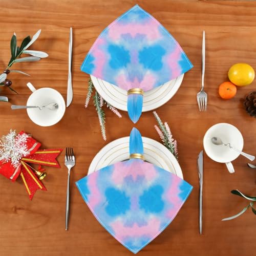Servilletas de Tela Reutilizables Tie-dye Azul-Rosa Set 6 miniatura 4