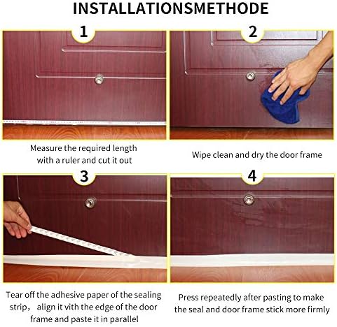 Door and Windows Strip Bottom, House and Glass Shower Door Seal StripWeather Stripping Silicone Door Seal StripSilicone Sealing Sticker for Doors and Windows, 35MM, 5m(16.4Feet)