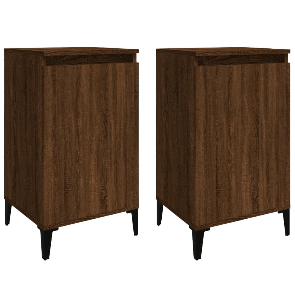 Petit Meuble de Rangement Lot de 2 Tables de Chevet Spacieuses 70 cm