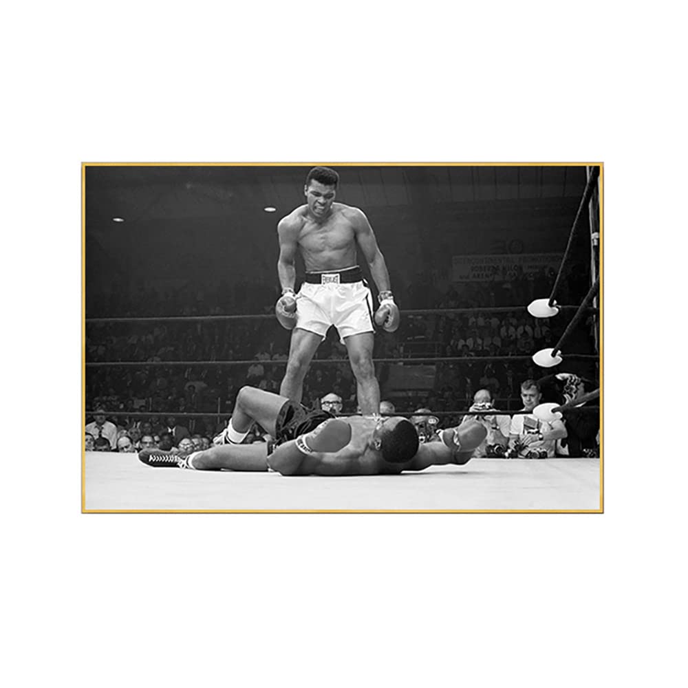 Impression sur toile Muhammad Ali VS Sonny Liston affiche murale 30x45 cm