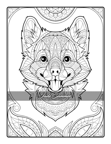 Amazing Dogs Coloring Book: Beautiful Dogs, Adorable Puppies, and Relaxing Designs for Adults and Teens - Image 51
