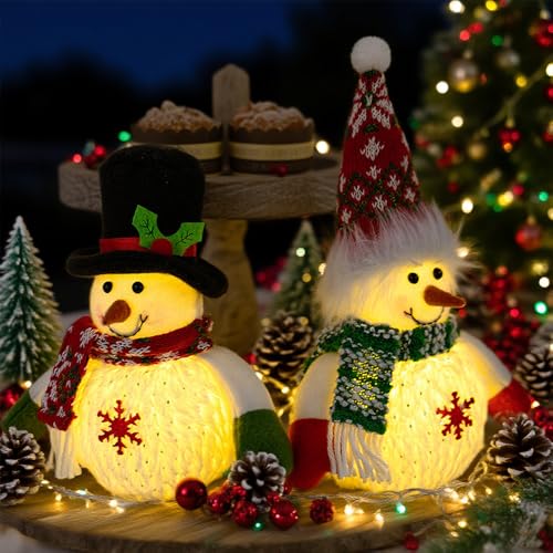 Schneemann Beleuchtet Aussen, ADDLIVE 2 Stück Weihnachtsdeko...